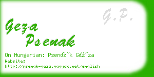 geza psenak business card